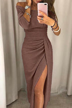 Helga | Off-Shoulder Midi Wrap Dress for Women