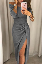 Helga | Off-Shoulder Midi Wrap Dress for Women