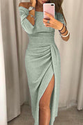 Helga | Off-Shoulder Midi Wrap Dress for Women