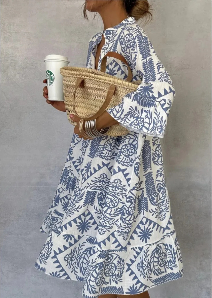Winnie | Oversized Printed Midi Shirt Dress for Women