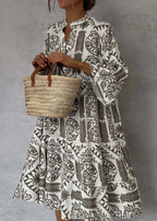 Winnie | Oversized Printed Midi Shirt Dress for Women