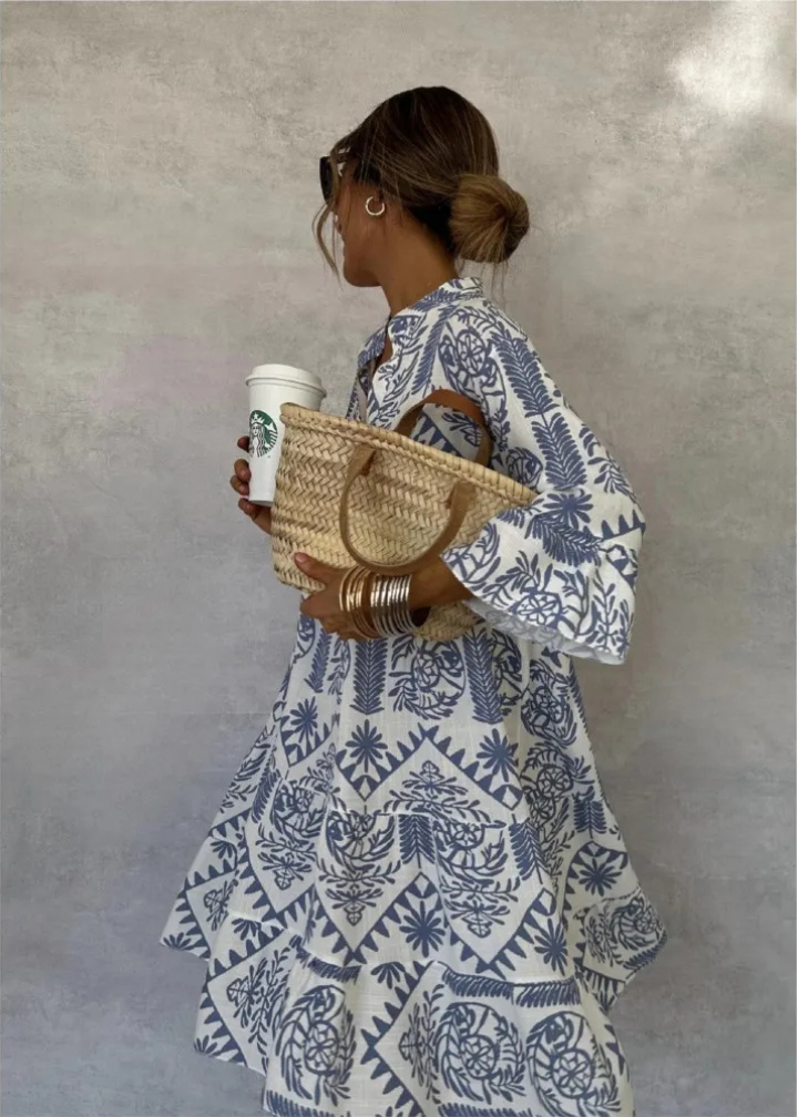 Winnie | Oversized Printed Midi Shirt Dress for Women