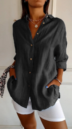 Chloe | Linen Oversized Button-Down Shirt for Women