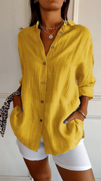 Chloe | Linen Oversized Button-Down Shirt for Women