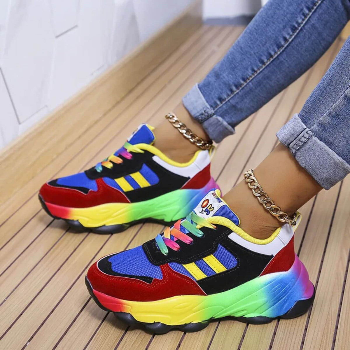 Jada | Neon Chunky Platform Sneakers for Women