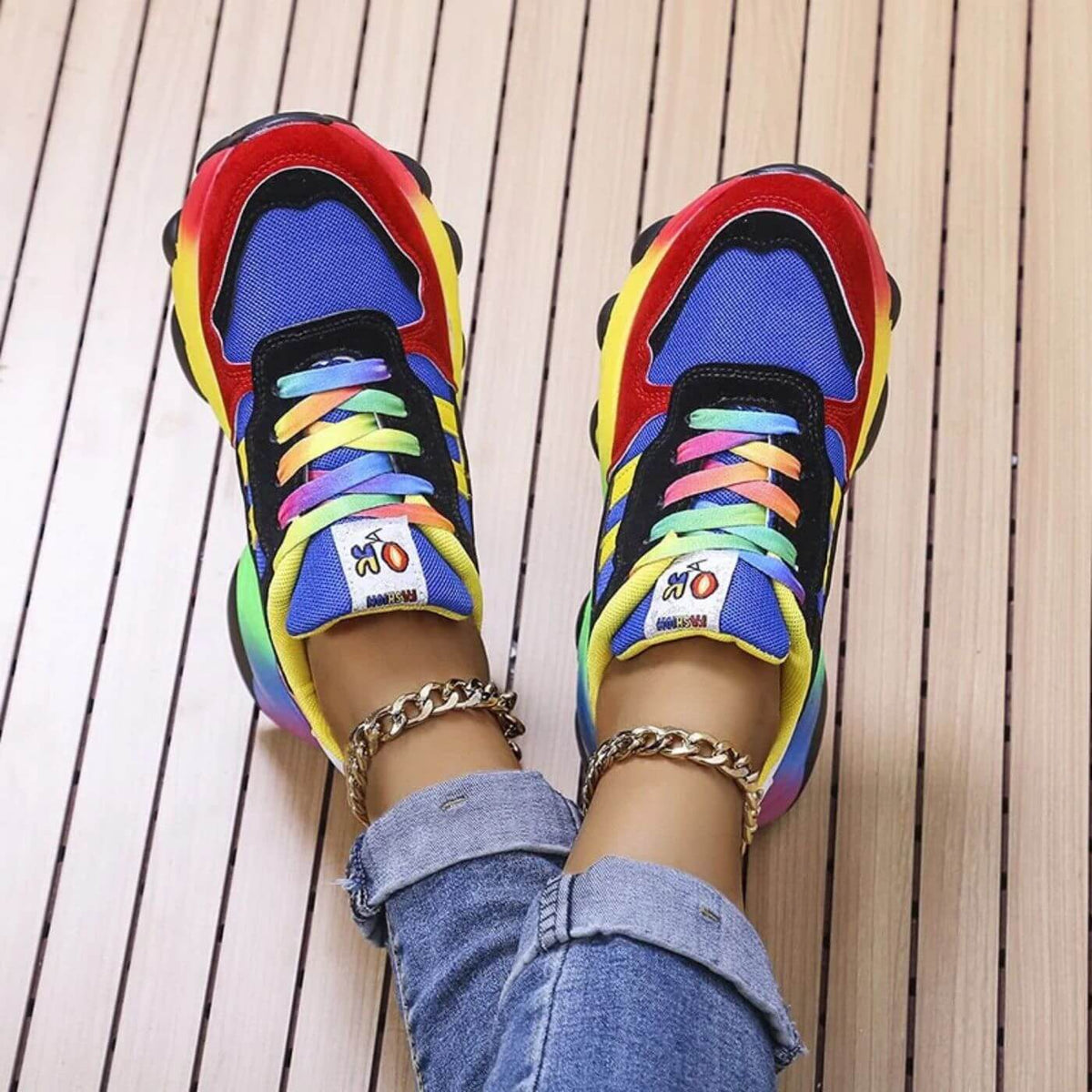 Jada | Neon Chunky Platform Sneakers for Women