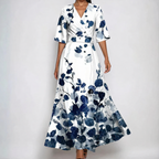 Greta | V-Neck Belted Floral Maxi Dress for Women