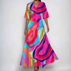 Greta | V-Neck Belted Floral Maxi Dress for Women