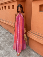 Alvina | Wedding Guest Halterneck Maxi Dress for Women