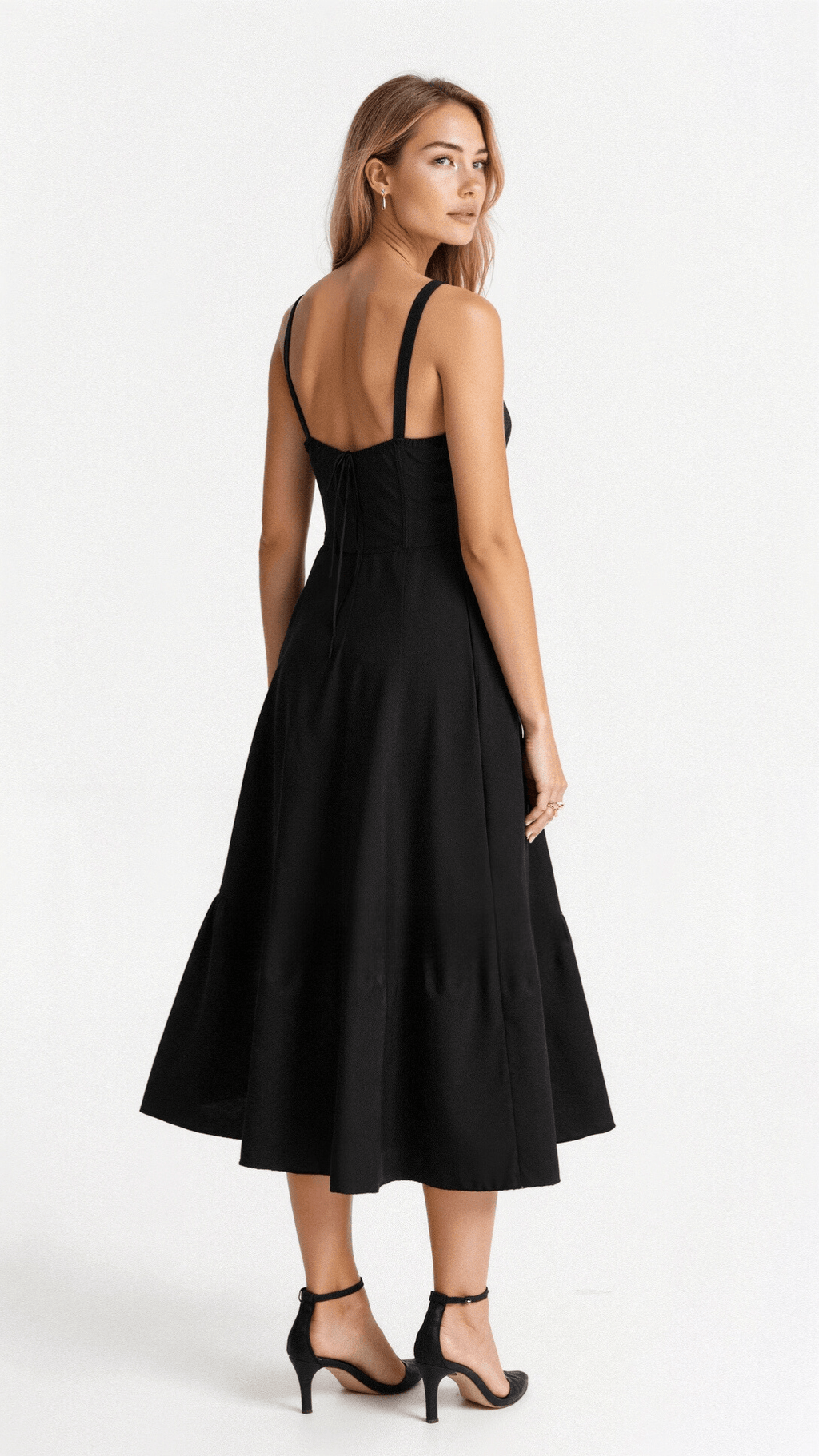 Thea | Floral Midi Dress with Sweetheart Neckline for Women