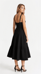 Thea | Floral Midi Dress with Sweetheart Neckline for Women