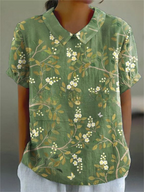 Nahla | Floral Print Blouse with Collar for Women