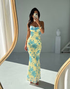 Pelagia | Floral Wedding Guest Maxi Dress with Camisole for Women