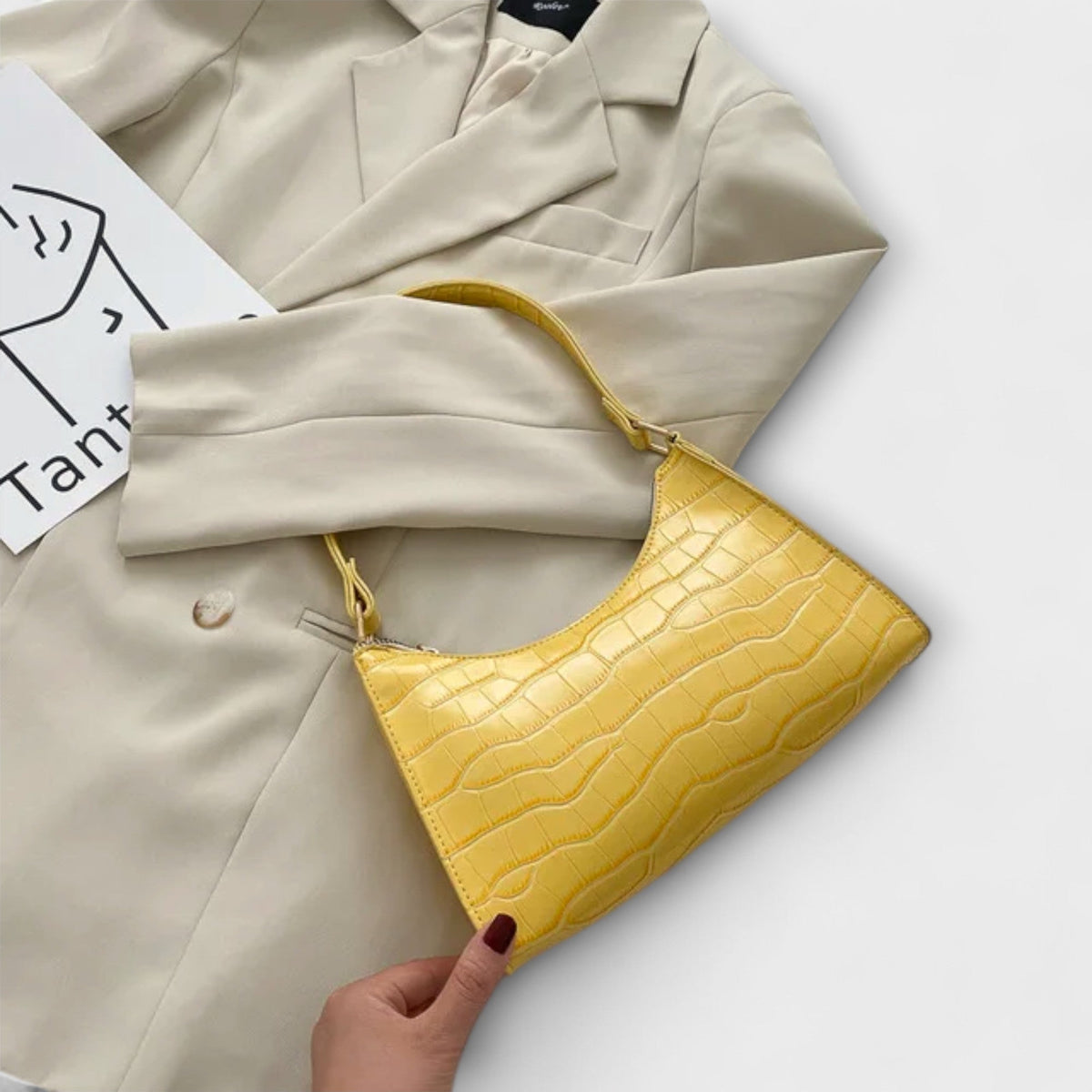Nia | Shiny Crocodile Embossed Shoulder Bag for Women