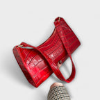 Nia | Shiny Crocodile Embossed Shoulder Bag for Women