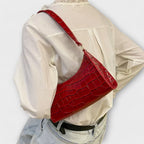 Nia | Shiny Crocodile Embossed Shoulder Bag for Women