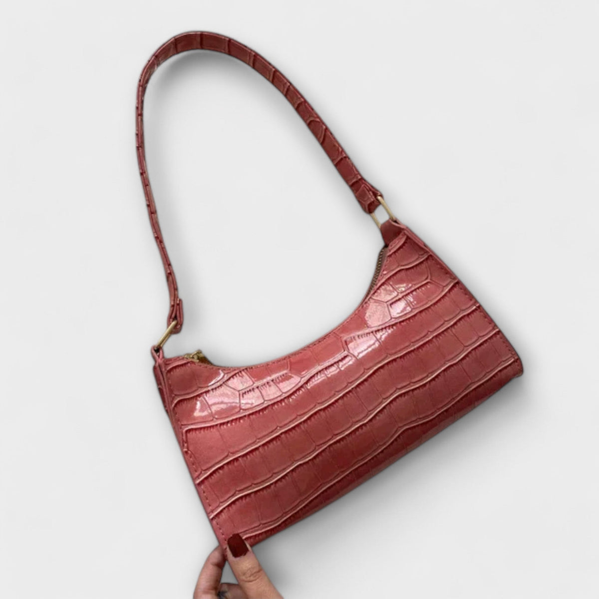 Nia | Shiny Crocodile Embossed Shoulder Bag for Women