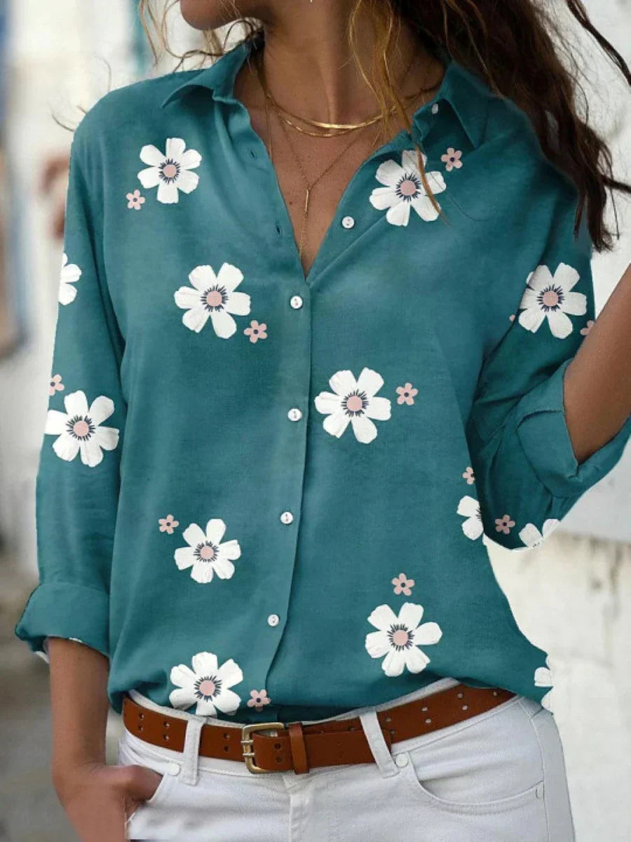 Darya | Floral Button-Down Shirt for Women