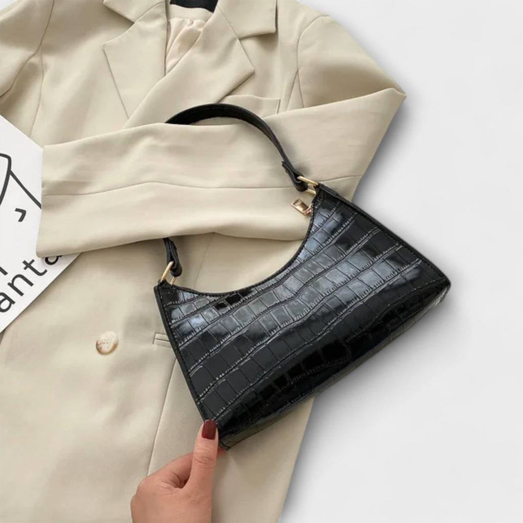 Nia | Shiny Crocodile Embossed Shoulder Bag for Women