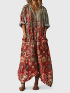 Emily | V-Neck Front Pocket Maxi Dress for Women