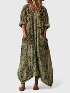 Emily | V-Neck Front Pocket Maxi Dress for Women