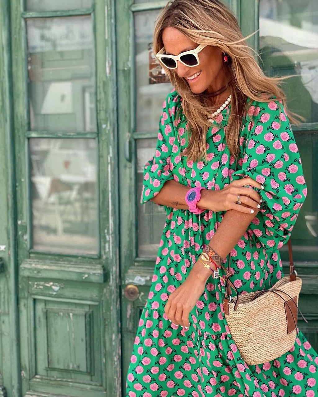 Miya | Polka Dot Maxi Dress with Long Sleeves for Women