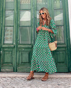 Miya | Polka Dot Maxi Dress with Long Sleeves for Women