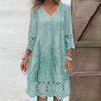 Oriana | Embroidered Midi Dress with V-Neck for Women
