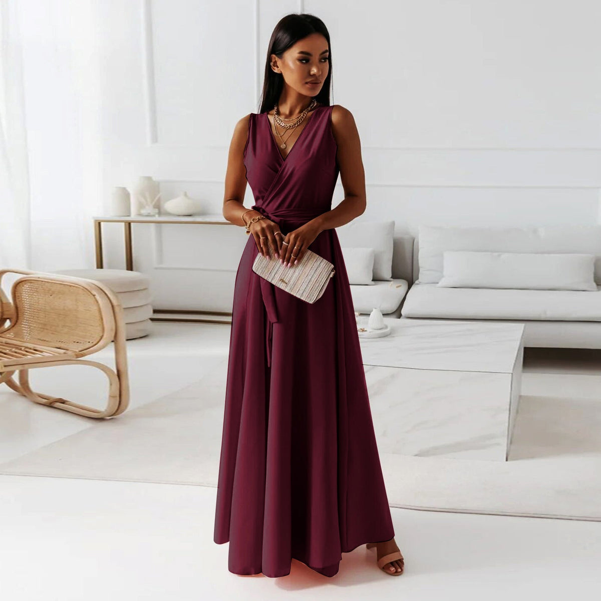 Hailey | Wrap V-Neck Maxi Dress for Women