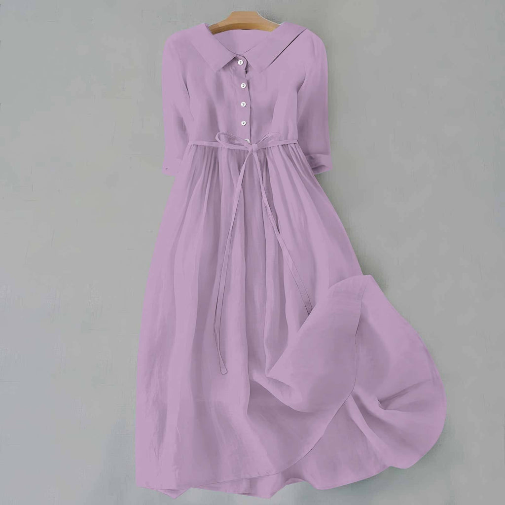 Abigail | Collared Button-Down Midi Dress for Women