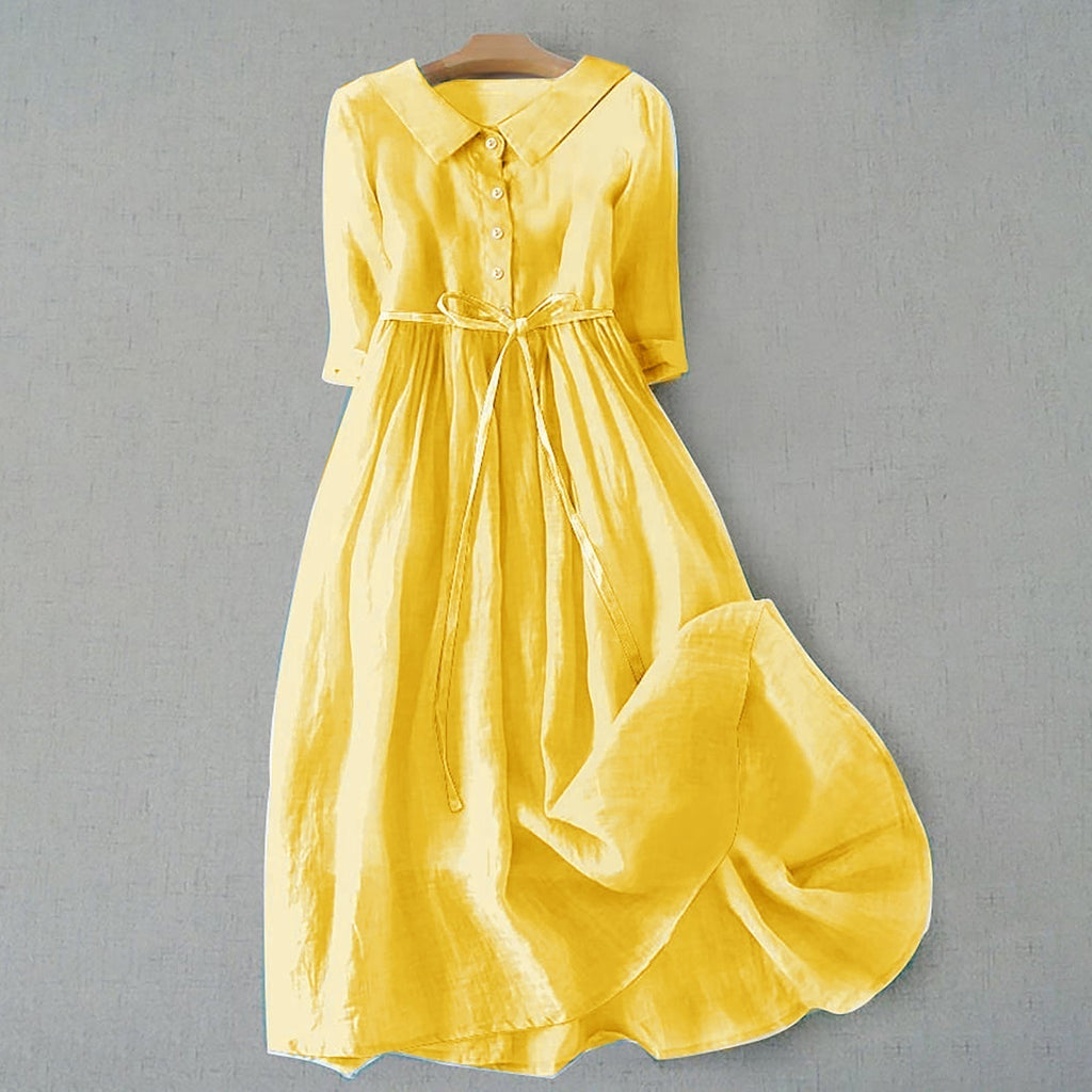 Abigail | Collared Button-Down Midi Dress for Women
