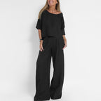 Candida | Linen Relaxed-Fit Wide Leg Set for Women