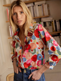 Bridget | Linen Floral Button-Down Blouse for Women