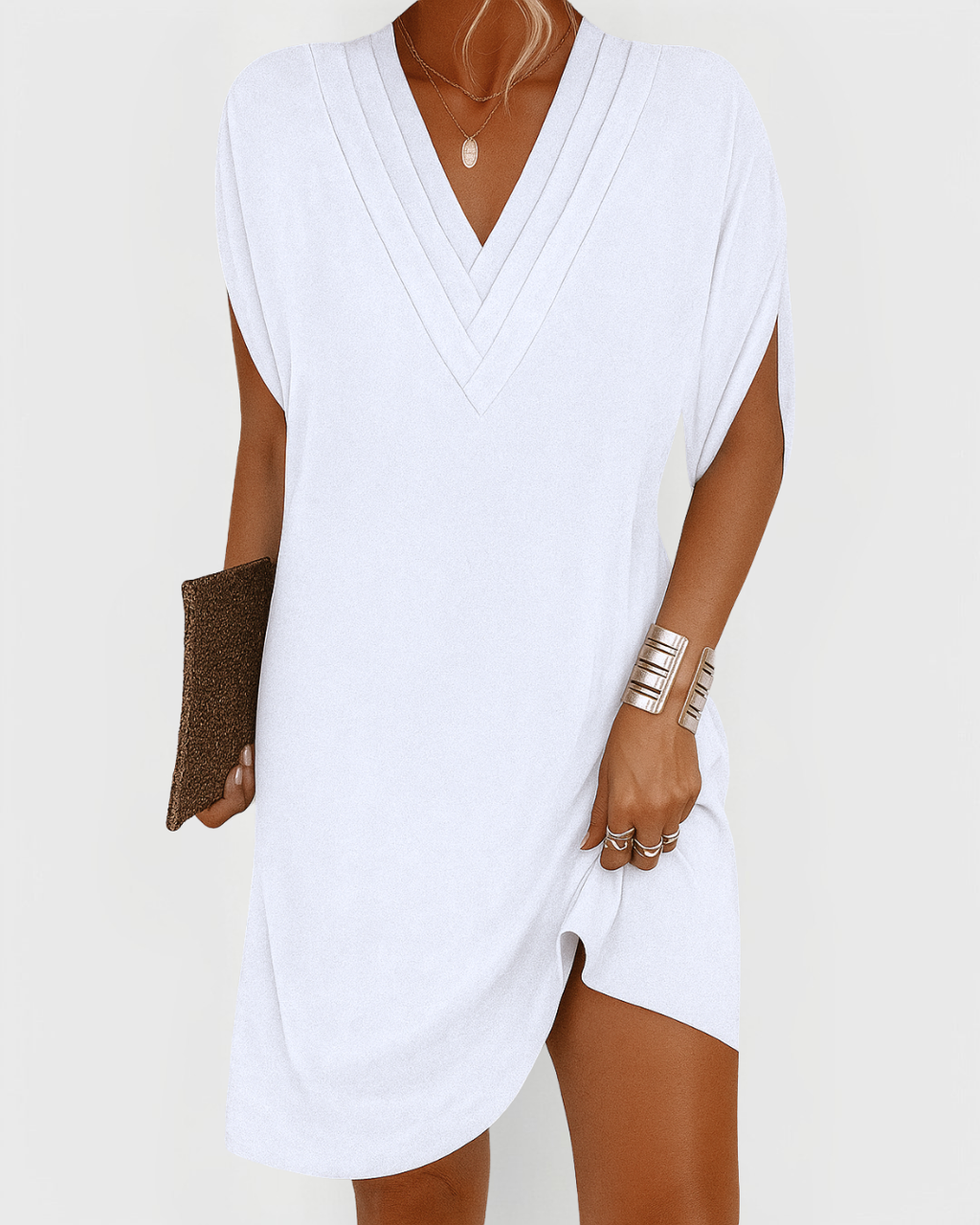 Annie | V-Neck Split Sleeve Mini Dress for Women