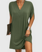 Annie | V-Neck Split Sleeve Mini Dress for Women