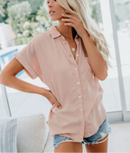 Aletta | Button-Down Blouse with Short Sleeves for Women