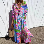 Ora | Floral Midi Shirt Dress for Women
