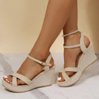 Lisa | Platform Wedge Sandals with Ankle Strap for Women
