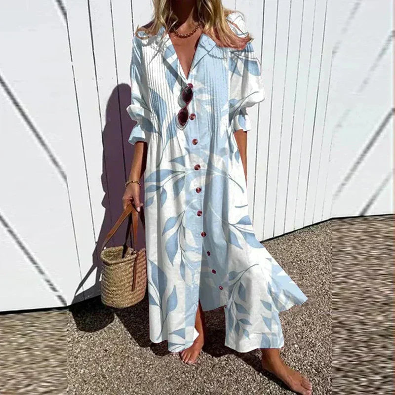 Ora | Floral Midi Shirt Dress for Women