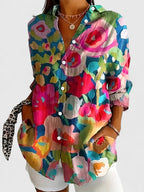 Fjola | Button-Down Floral Shirt for Women