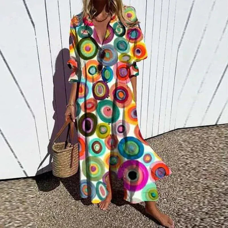 Ora | Floral Midi Shirt Dress for Women