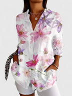 Fjola | Button-Down Floral Shirt for Women