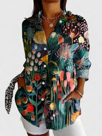 Fjola | Button-Down Floral Shirt for Women