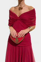 Rashida | Off-Shoulder Ruched Midi Dress for Women