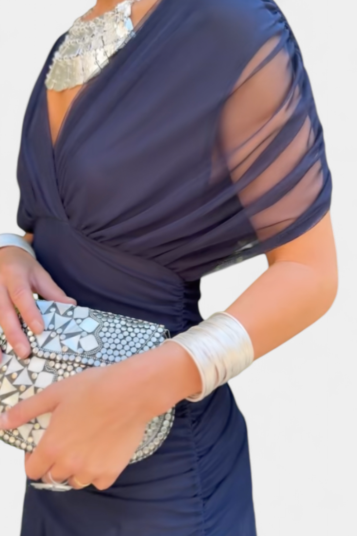 Rashida | Off-Shoulder Ruched Midi Dress for Women