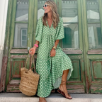 Miya | Polka Dot Maxi Dress with Long Sleeves for Women