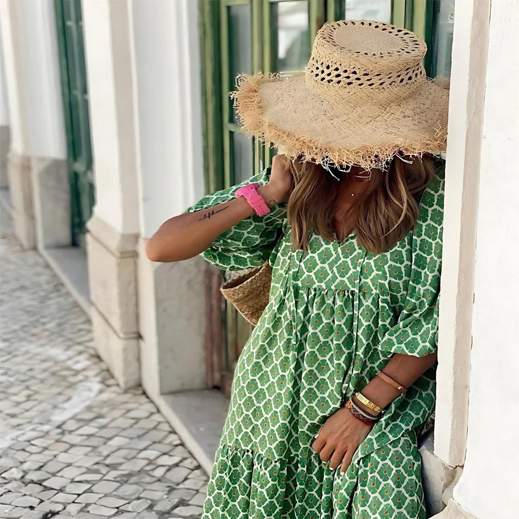 Miya | Polka Dot Maxi Dress with Long Sleeves for Women