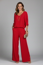 Florencia | Wide-Leg Chiffon Set for Women
