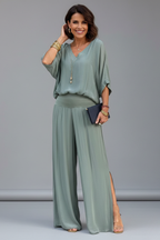 Florencia | Wide-Leg Chiffon Set for Women