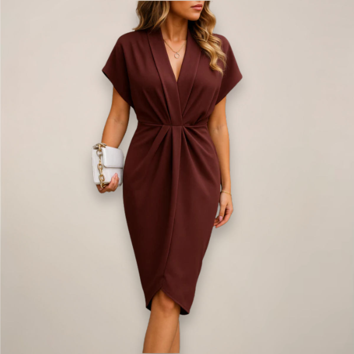 Theodora | Wrap Midi Dress for Women